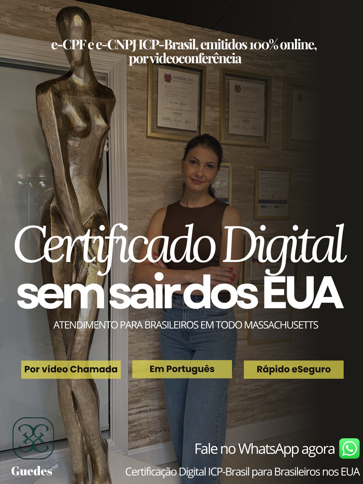 Brasileiro em Boston emitindo certificado digital