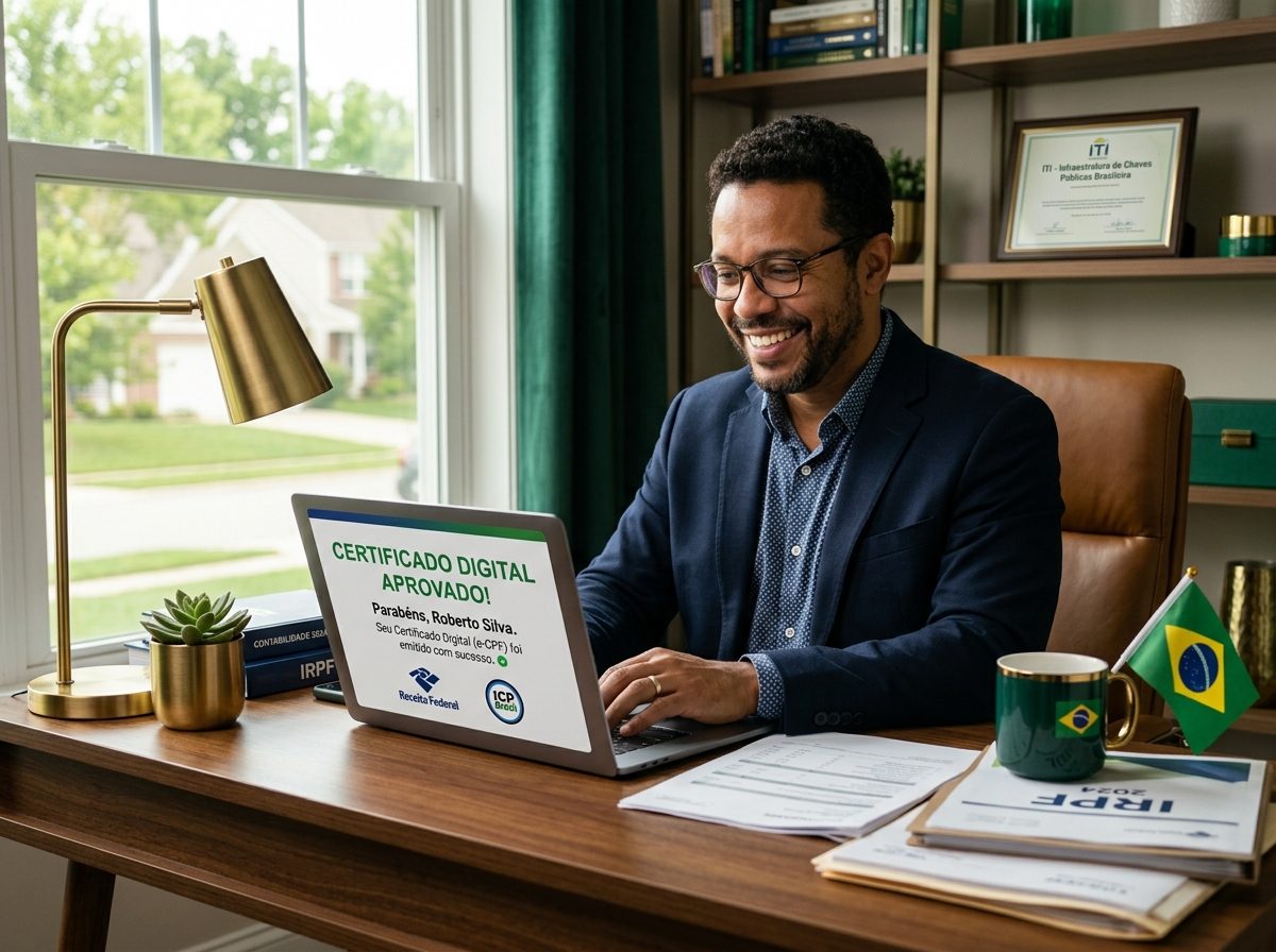 Brasileiro em Nova Jersey emitindo certificado digital